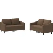 vidaXL Ensemble de canapés 2 pièces avec coussins Tissu brun