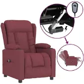 Syfax Fauteuil inclinable électrique Rouge bordeaux Tissu