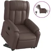 Syfax Fauteuil inclinable électrique marron similicuir