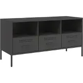 Syfax Meuble TV noir 100,5x39x50,5 cm acier