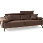 AEA Braunes Ledersofa Designer 3-er Polstercouch Moderne Wohnzimmer Möbel