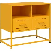 vidaXL Armoire TV jaune moutarde 68x39x60,5 cm Acier