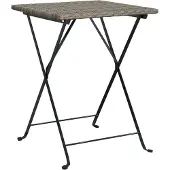 Syfax Table de bistrot pliante Gris 55x54x71 cm Résine tressée