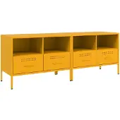Sonstiges Meubles TV 2 pcs jaune moutarde 68x39x50,5 cm acier