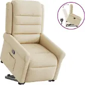 Syfax Fauteuil relax avec releveur Crème Tissu