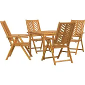 Syfax Ensemble de salle à manger pour jardin 5 pcs Marron