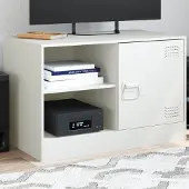 Prolenta Maison Exclusive - Meuble TV blanc 67x39x44 cm acier