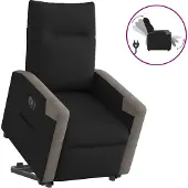 Syfax Fauteuil inclinable électrique noir tissu