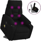 Syfax Fauteuil de massage inclinable Noir Tissu