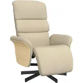 Syfax Fauteuil inclinable avec repose-pied crème tissu
