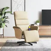 Prolenta Maison Exclusive - Fauteuil relax avec repose-pieds, tissu crème