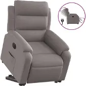 Syfax Fauteuil inclinable électrique taupe tissu