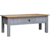 Syfax Table basse Gris 100x60x43,5 cm Pin massif Assortiment Panama