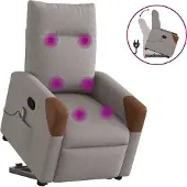 Syfax Fauteuil inclinable de massage Taupe Tissu