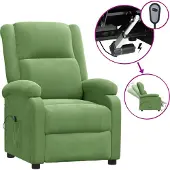 Syfax Fauteuil Relax Electrique Vert Clair Velours