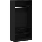 Syfax Armoire avec étagère noir aspect chêne 100 x 50 x 200 cm