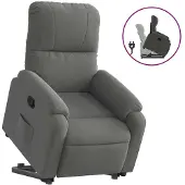 Syfax Fauteuil inclinable gris foncé tissu microfibre