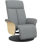Syfax Fauteuil inclinable avec repose-pieds gris clair tissu