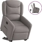 Syfax Fauteuil relax avec releveur Taupe Tissu