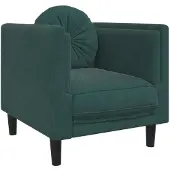Syfax Fauteuil avec coussin vert foncé velours
