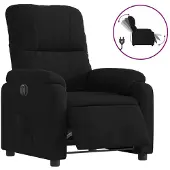 Syfax Fauteuil inclinable électrique noir tissu microfibre