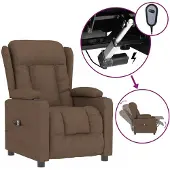 Syfax Fauteuil inclinable électrique Marron Tissu