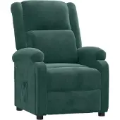 Syfax Fauteuil relax vert foncé velours