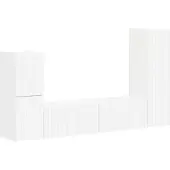 Syfax Ensemble meuble TV Montage mural 4 pcs Blanc Bois d'ingénierie