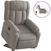 Syfax Fauteuil inclinable électrique taupe tissu