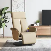 Prolenta Maison Exclusive - Fauteuil massant avec repose-pieds, tissu crème