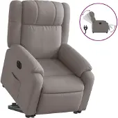 Syfax Fauteuil inclinable électrique taupe tissu