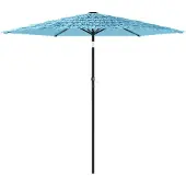 Syfax Parasol de jardin avec mât en acier bleu 223x223x213 cm