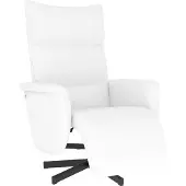 Syfax Fauteuil inclinable avec repose-pieds blanc similicuir