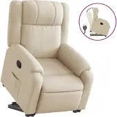 Syfax Fauteuil inclinable Crème Tissu