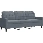 vidaXL Canapé 3 places gris foncé 180 cm velours