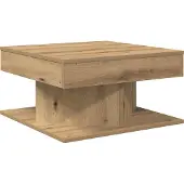 Syfax Table basse chêne artisanal 55x55x30 cm bois d'ingénierie