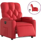 Syfax Fauteuil inclinable électrique Rouge Similicuir