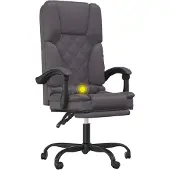 Syfax Fauteuil de massage inclinable de bureau Gris Similicuir