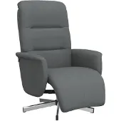 Syfax Fauteuil inclinable avec repose-pieds gris foncé tissu