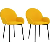 Syfax Chaises à manger lot de 2 Jaune Velours