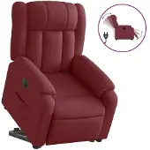 Syfax Fauteuil inclinable électrique rouge bordeaux tissu