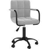 Syfax Chaise pivotante de bureau Gris clair Velours
