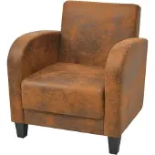 Prolenta Maison Exclusive - Fauteuil Marron Similicuir daim