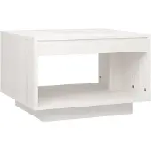 Syfax Table basse blanc 50x50x33,5 cm bois de pin massif