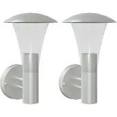 vidaXL Lampes murales extérieures 2 pcs. argent acier inoxydable