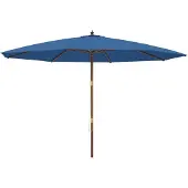 Syfax Parasol de jardin avec mât en bois bleu azuré 400x273 cm