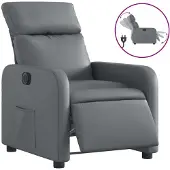 Syfax Fauteuil inclinable électrique Gris Similicuir