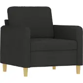 vidaXL Fauteuil noir 60 cm Tissu