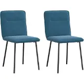 Syfax Chaises à manger lot de 2 Bleu Velours