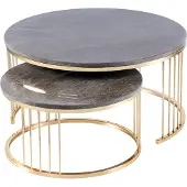 Xl Moebel Gmbh Table basse moderne beige en acier inoxydable
